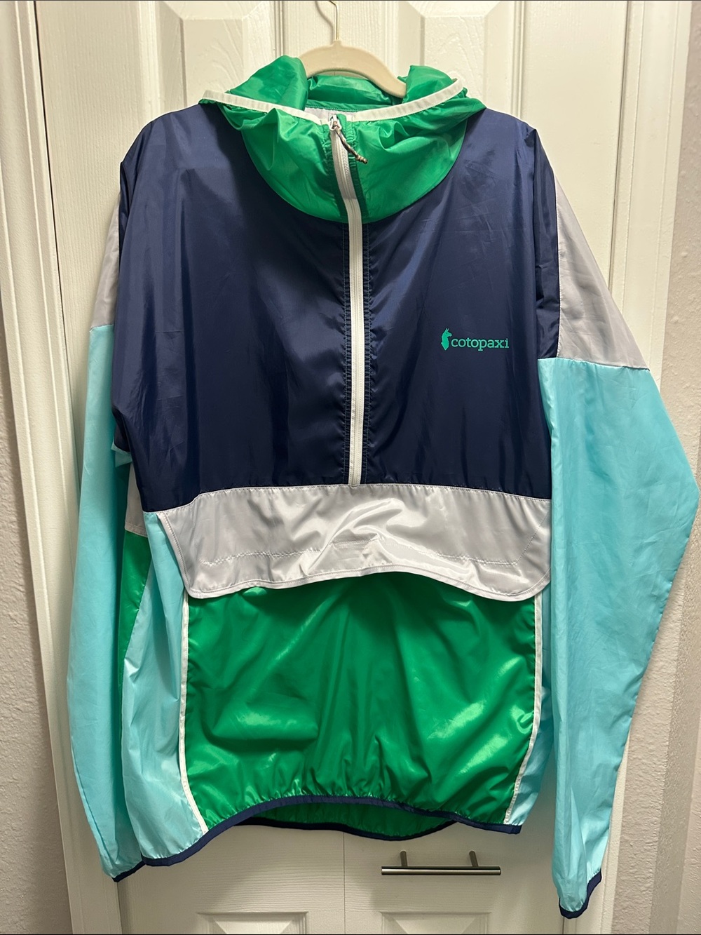 cotopaxi Navy, Green & Teal Colorblock Windbreaker